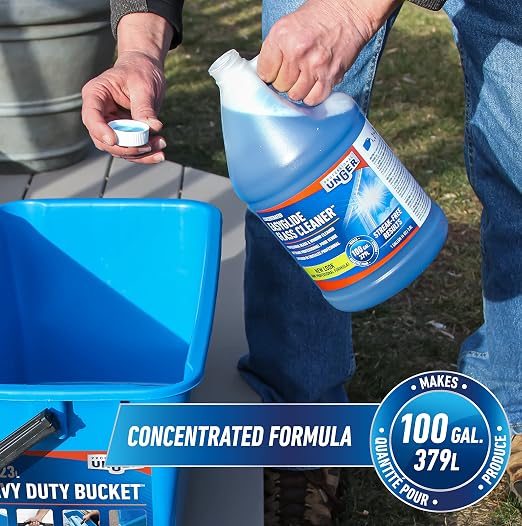 Unger Professional Streak-Free EasyGlide Glass Cleaner Concentrate, 1 Gallon, Ammonia-Free, Makes 100 Gallons of Solution, Safe for Tinted Windows, LOW-E, Windshields and Mirrors