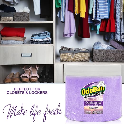 OdoBan OdoMagnet Odor Eliminator Gel Crystals, 14 Ounce 9-Pack, Lavender Scent