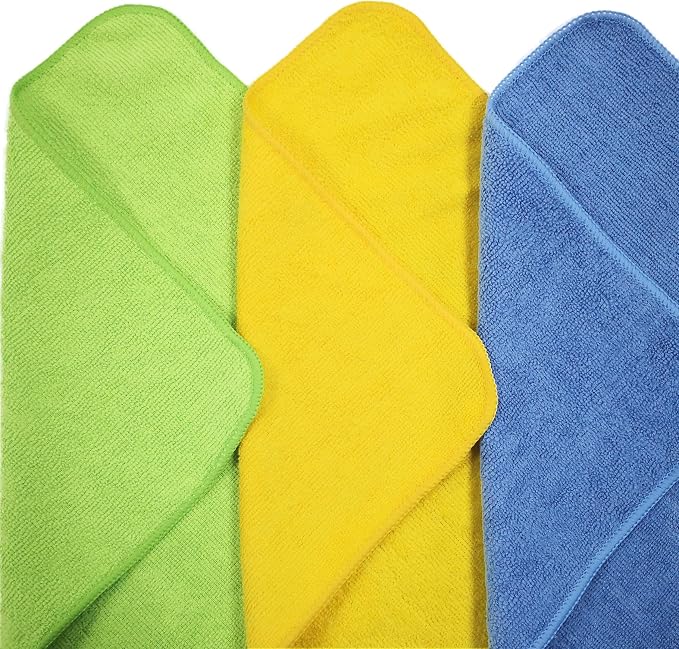 POLYTE Multipurpose Microfiber Cleaning Cloth, 12x16 in, 36 Pack | Lint Free, Quick Dry