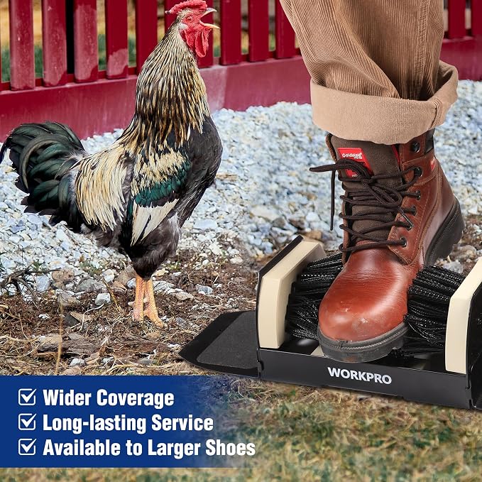 WORKPRO Extra Wide Boot Cleaner, Shoe Brush Scraper Scrubber Outdoor | Extra Wide,Length 19'' (48.5 cm), Heavy Duty Boot Brush, All Weather fits for Farm, Porch, Indoors & Outdoors
