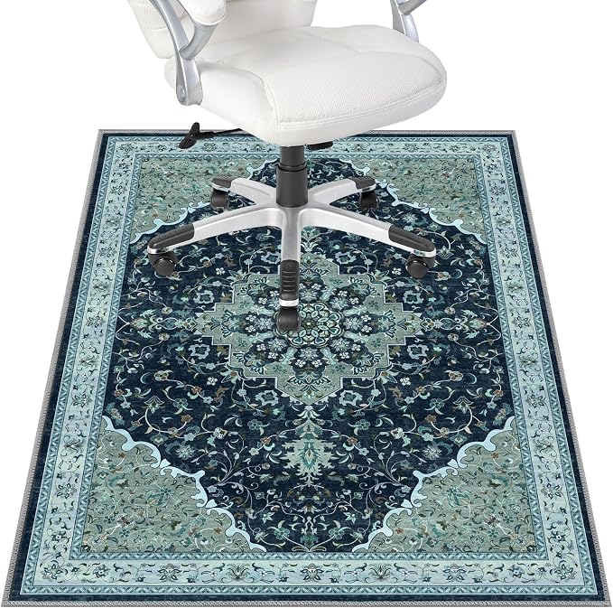 Office Chair Mat for Hardwood Floor&Tile Floor,36"X 48"-Black Gray | Heavy Duty Desk Chair Mat for Hard Floors,Under Desk Rug for Rolling Computer Chair,Anti Slip,Low Pile Carpet Floor