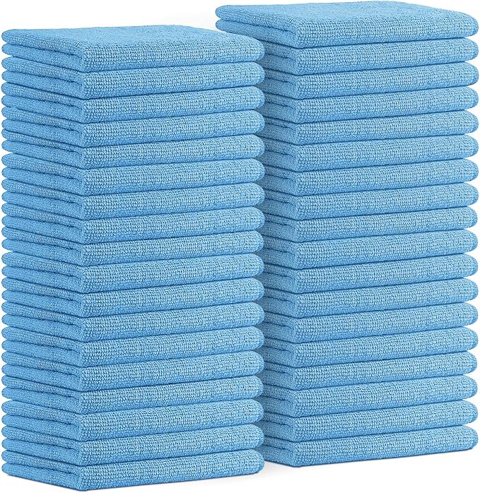 Avalon Towels Microfiber Cleaning Cloths (Value Pack of 36) - Size 16 x 16 Inches, Highly Absorbent Cleaning Rags, Lint Free, Reusable and Washable, Microfiber Towels for Cars