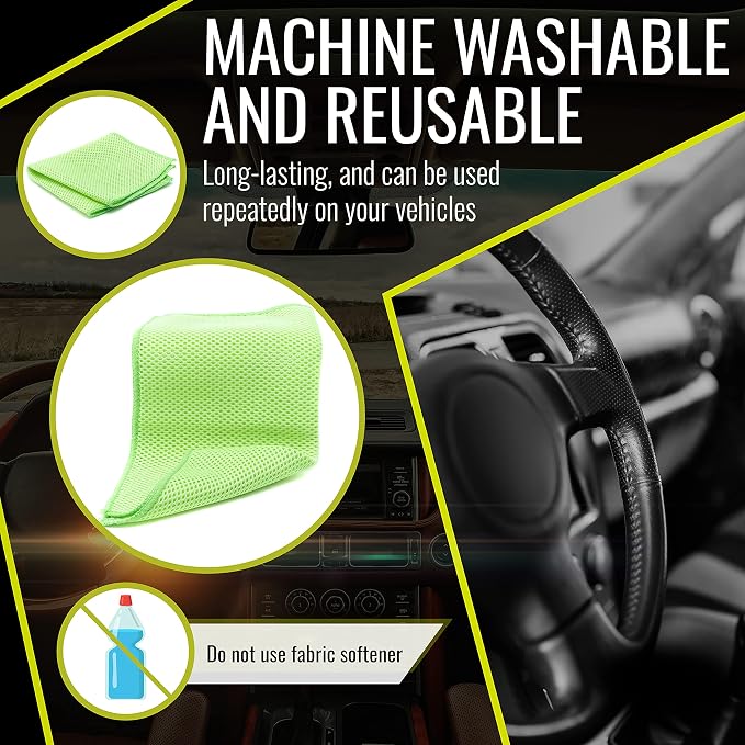 BugSlide Microfiber Mesh X-Treme Cleaning Cloth, No-Scratch Car Surfaces | Waffle weave mesh cloth for extra cleaning power. Use with all BugSlide products to clean and polish, no scratching.