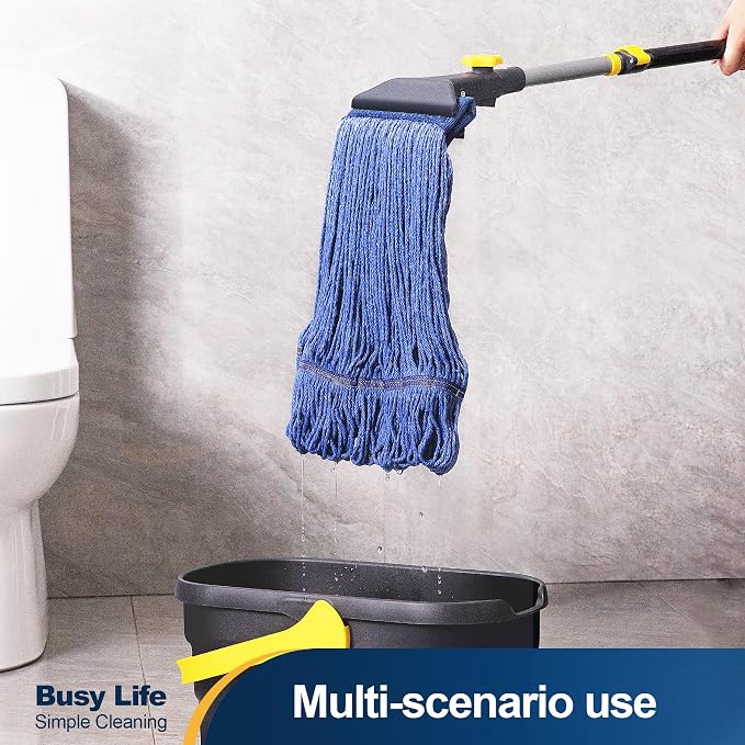 Yocada Looped-End String Wet Mop Head Refill Replacement | Heavy Duty Cotton Commercial Industrial Grade Floor Cleaning