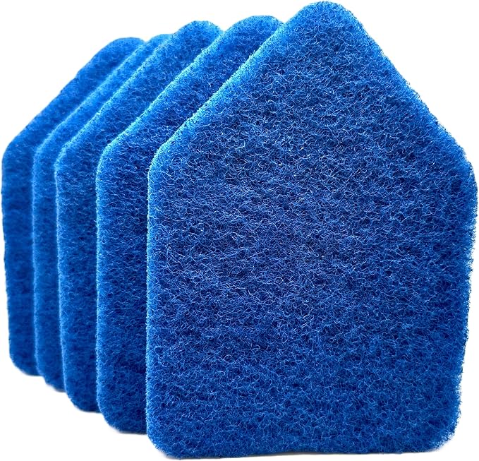 Blue High-Power Scrub Scouring Pads, Fit Extendable Tub Tile Scrubber Brush | 5 Pack Scrub Pads Refill Replacement Pads for Cleaning Bathroom Kitchen Toilet Tile, Compatible Fit Moku, Yocada, Cleanhome
