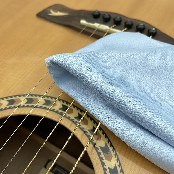 AAwipes Guitar Cloths Microfiber Blue 6pcs 12"x12" Plush Polishing Cloths | For Musical Instruments Premium Cleaning Cloths For Guitar Piano Clarinet Trumpet Sax Universal (U2912)