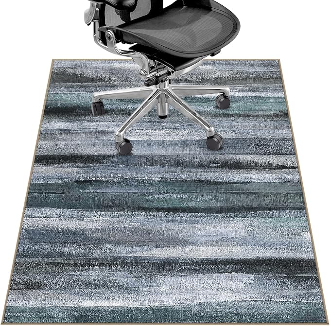 Office Chair Mat for Hardwood Floor&Tile Floor,36"X 48"-Abstract Dark Grey | Heavy Duty Desk Chair Mat for Hard Floors,Under Desk Rug for Rolling Computer Chair,Anti Slip,Low Pile Carpet Floor