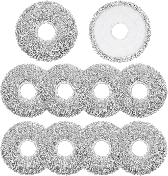 10 PSC Mop Pads for Dreame L40/X40/L10S/X50/L50/L40S/X30/L10/L20/L30 Vacuum | Also Fits for Mova V50/P50/E40/P10,Washable & Reusable Microfiber, Quick-Drying & Hygienic,Efficient & Streak-Free Cleaning