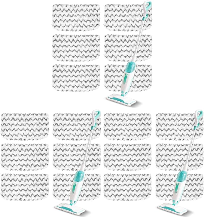 18 Pack Steam Mop Replacement Pads Compatible with Shark Steam Mops S1000/S1000A/S1000C/S1000WM/S1001C, Floor Steamer Pads Washable, Reusable Microfiber Cleaner Pads