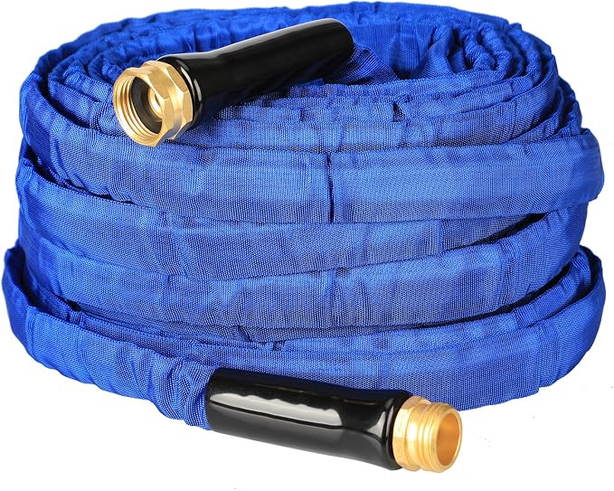 YOTOO Garden Hose 100 FT, Lightweight, Durable, Flexible, Non-Expanding, Kink-Free Water Hose with Solid Brass Fittings for Outdoor, Watering flants and flowers, Car Wash