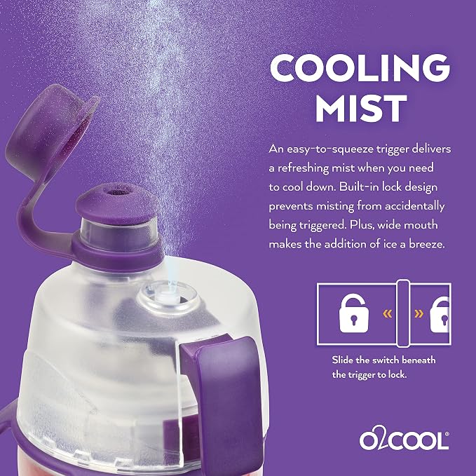 O2COOL Mist N Sip 20 oz Misting Reusable Sports Water Bottle Pride