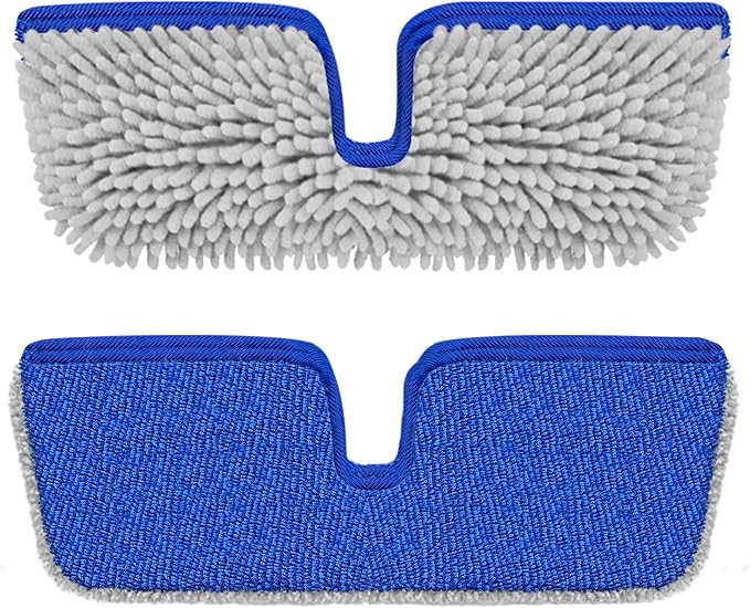 Reusable Mop Pads for Enspoway Dust Mop: Double-Sided Microfiber Refills | Washable Chenille Absorbent Pads Replacement for Hardwood Laminate Kitchen Bathroom Tile Floor Cleaning, Only for B0FRDZDTMP