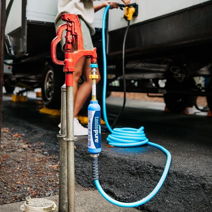 Camco EVOFlex 35-Ft RV Drinking Water Hose - Features Extra Flexible Design w/Stainless Steel Strain Relief Ends - Lead-Free, BPA-Free and Phthalate-Free - 5/8” Inside Diameter (22595)