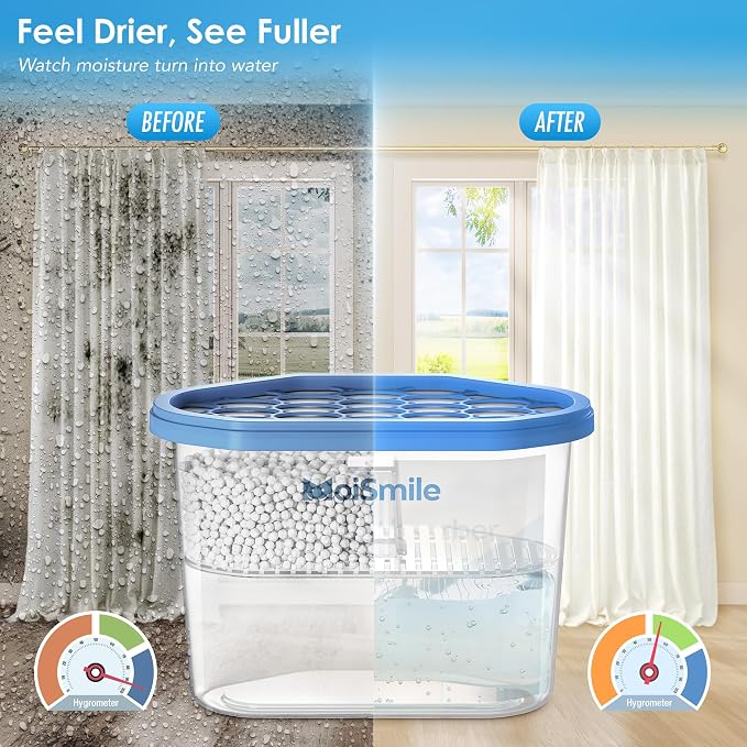 Moisture Absorbers, Fragrance Free Humidity Absorber, 3 Pack, 10.5 oz Boxes | Long-lasting non-electric dehumidifier for closets, bathrooms, basements, cars and RVs; no added fragrance.