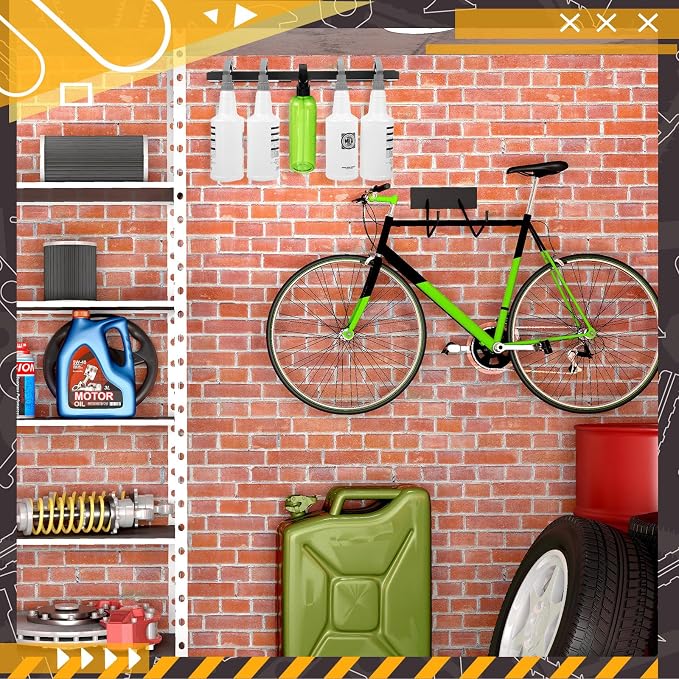 MorningRo 2 Pcs Spray Bottle Holder Wall Mounted Universal Trigger | Spray Bottle Storage Rack, Hardware Hanger Organizer, Holds up to 12 Sprayers (16 Oz), Mobile Garage Home Organizer