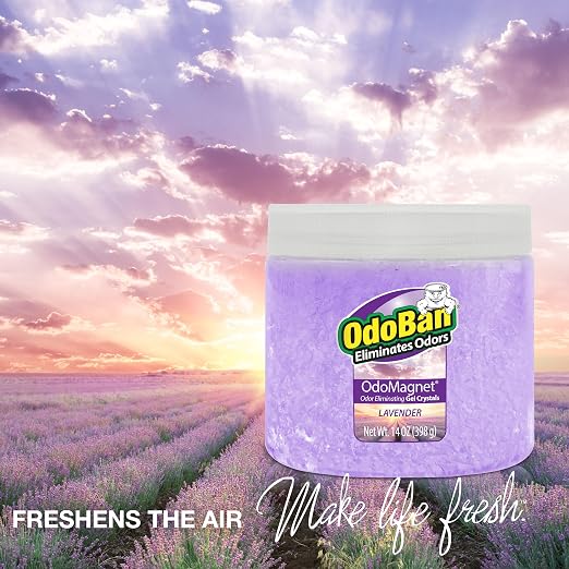 OdoBan OdoMagnet Odor Eliminator Gel Crystals, 14 Ounce 6-Pack, Lavender Scent
