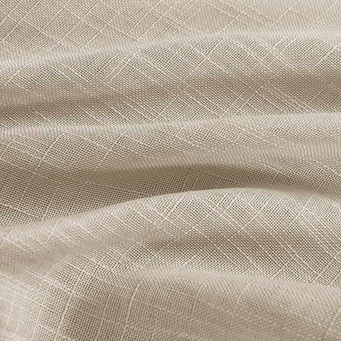NICETOWN Privacy Sidelight Curtain Short - 40 inches Length Semitransparent Faux Linen Privacy with Enough Light French Door Panel Curtain with Tie Back (Taupe, Sold Individually, 30 inches Wide)