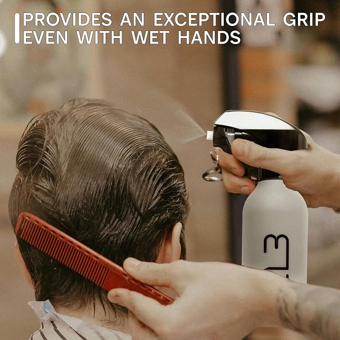 L3 Level 3 Rubberized Fine Mist Spray Bottle for Barbers, Rubber Grip | Precise fine-mist spray, controlled styling application, professional-grade for hair stylists, barber water spray bottle