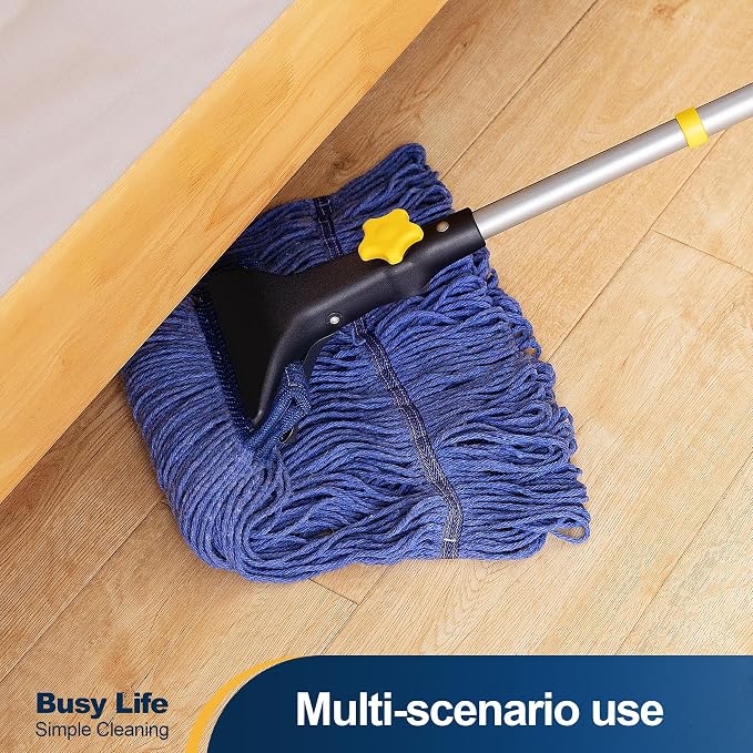Yocada Looped-End String Wet Mop Head Refill Replacement | Heavy Duty Cotton Commercial Industrial Grade Floor Cleaning