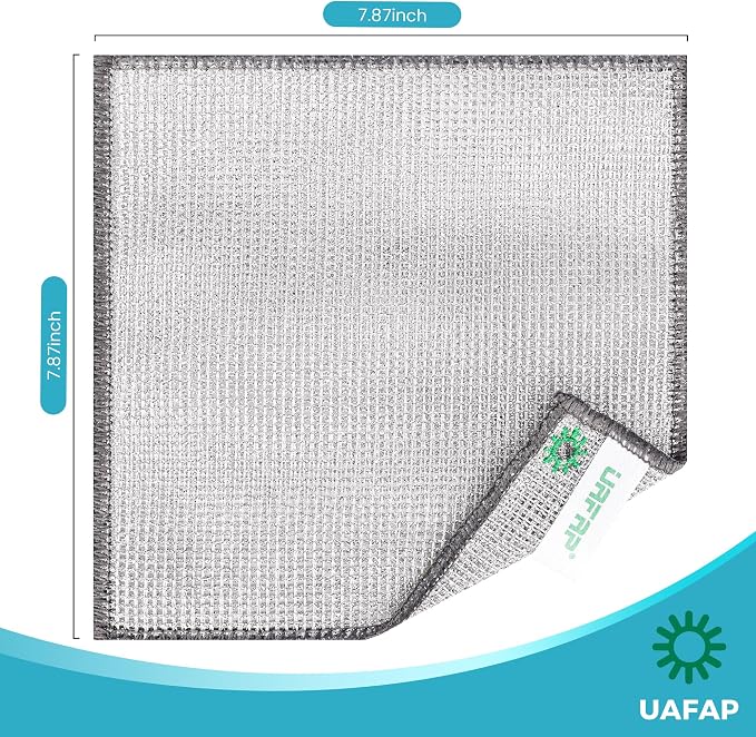 12pcs Upgrade 3-Layer Non-Scratch Steel Wool Dish Rags for Washing Dishes | Wet & Dry Clening, Effortlessly Strips Stuck-on Grime, Great for Cookware, Sinks, Dishes and Stove tops 7.87“ x 7.87”