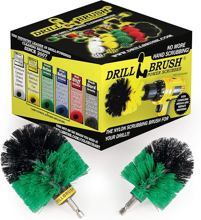 Drill Brush Household Cleaner - Kitchen Sink Scrub Brush - Frying Pan Brush | Drill Powered Kitchen Cleaning Supplies - Kitchen Scrubbing Accessories - Oven Cleaning Tool - Stovetop Scrubber Brushes