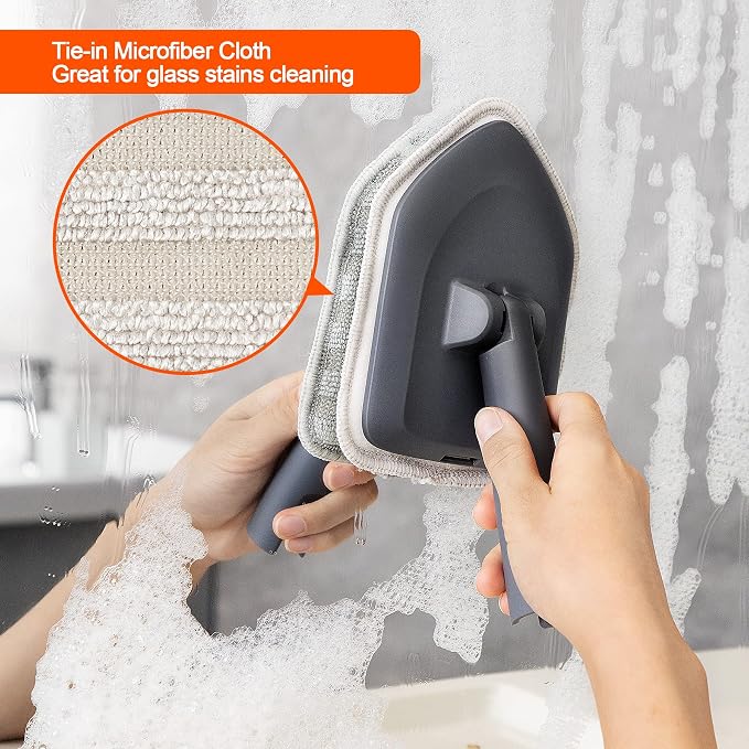 CLEANHOME Tub Tile Shower Brush for Cleaning with Different Function Cleaning Pads and 52" Extendable Long Handle-No Scratch for Cleaning Bathroom Kitchen Toilet Wall Sink