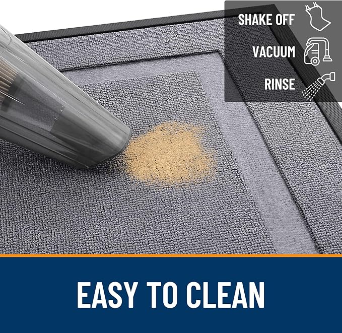 OLANLY Front Door Mat Outside 35x23, All-Season Heavy-Duty Rubber Doormat | Classic Gray, Absorbent, Stain and Fade Resistant, Non-Slip Backing, Low-Profile Indoor Outdoor Floor Mat for Entryway