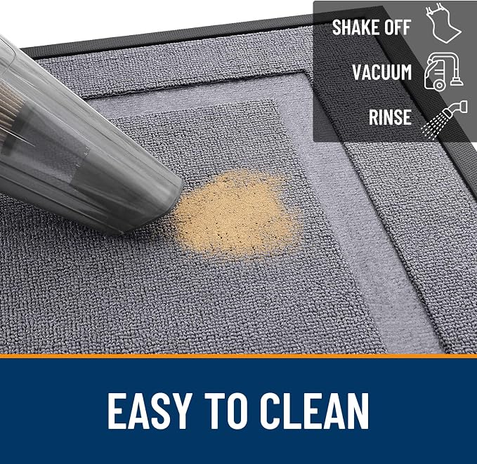 OLANLY Front Door Mat Outside 59x34, All-Season Heavy-Duty Rubber Doormat | Classic Gray, Absorbent, Stain and Fade Resistant, Non-Slip Backing, Low-Profile Indoor Outdoor Floor Mat for Entryway
