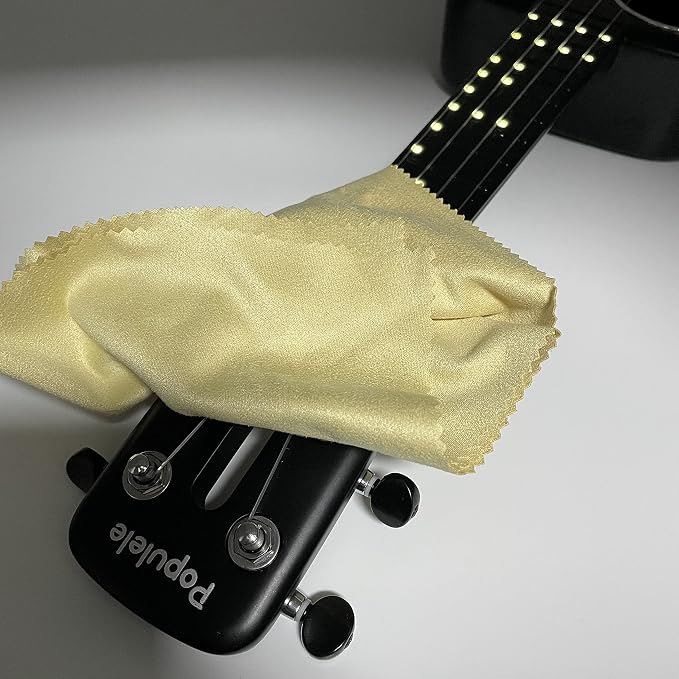 AAwipes Guitar Cloths Microfiber Yellow 6pcs 12"x12" Plush Polishing Cloths | For Musical Instruments Premium Cleaning Cloths For Guitar Violin Clarinet Trumpet Sax Universal