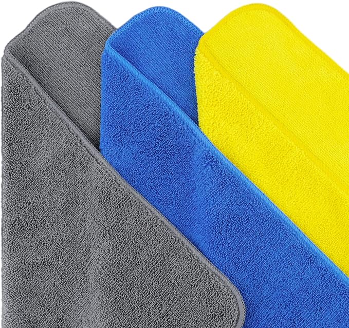 POLYTE 300 GSM Multipurpose Microfiber Cleaning Towel, 16x16 in, 36 Pack | Lint Free, Quick Dry