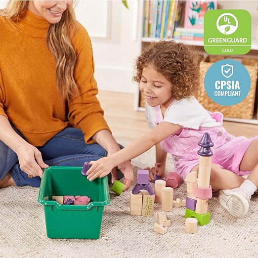 ECR4Kids Scoop Front Storage Bin, Multipurpose Organization, Assorted, 5-Piece | Durable plastic, GREENGUARD Gold Certified, 1.2 gallon capacity, lightweight & nestable, built-in handle, classroom/home use