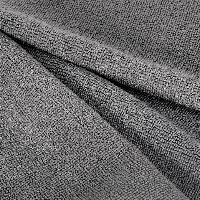 Amazon Basics Microfiber Cleaning Cloths, Ultra Absorbent, Lint Free, Streak Free, Non-Abrasive, Reusable and Washable, 12" x 12", Grey, 144 Pack