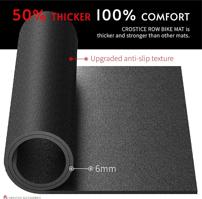 2-Piece Rowing Machine Mat Compatible with Peloton Row & Concept2 | 11.8 x 30 in x 2, 6mm rower mats, with waterproof cushioning, tailored for hardwood and carpet, easy-clean