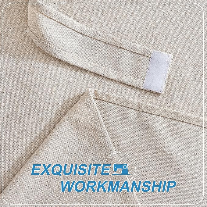 RYB HOME Linen Blended French Door Curtains, Self Adhesive Shades | Privacy, Room Darkening, Glass Door Window Curtains, for Kitchen Patio Sidelight Window, Tie Up, W30 x L80, Khaki, 1 Panel